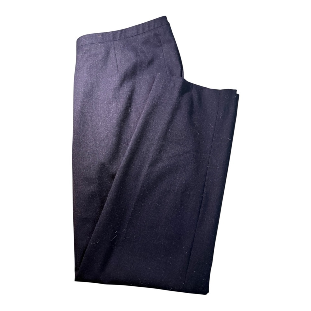 TSE Navy Wool-Blend Side-Zip Trousers | Made in Italy